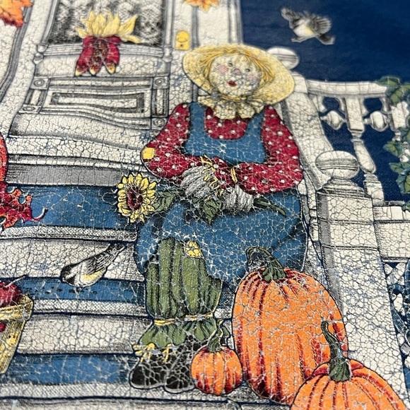 Vintage 90s Halloween Scarecrow Fall 1990s Crewneck Pullover Jumper Sweatshirt - Picture 4 of 9